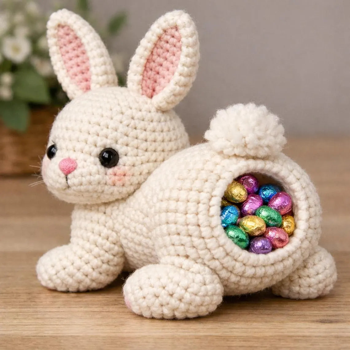 Bunny Crochet Pattern, Easter Crochet Basket