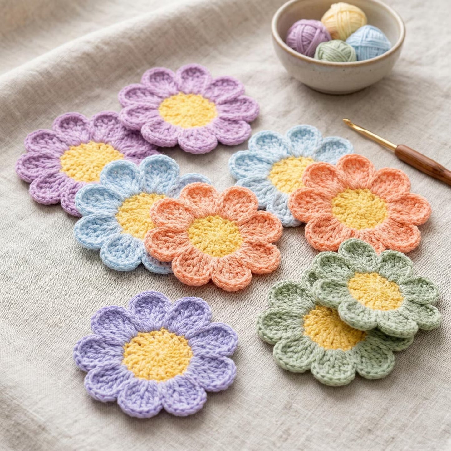 Flower Coaster Crochet Pattern